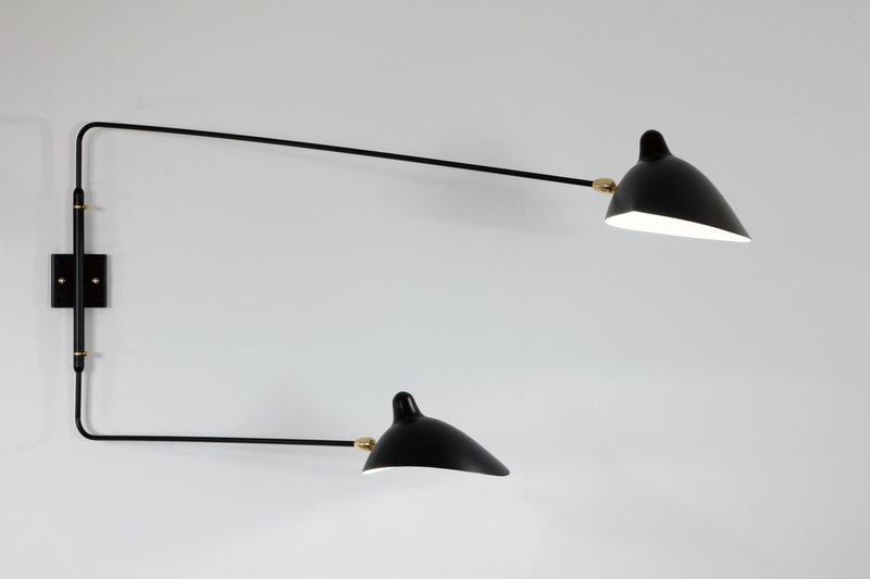 Serge Mouille 2 Arms wall lamp replica